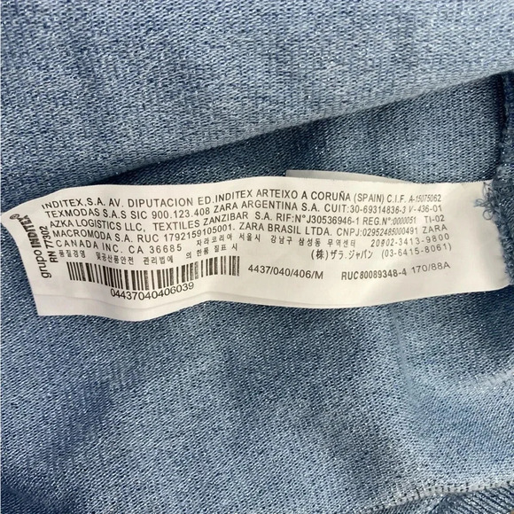 Zara Open Detail Ruched Top NWT |  Metallic Blue | Size M - Picture 9 of 11